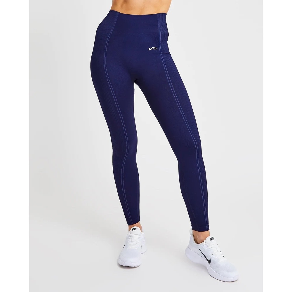 Aybl reflex seamless high waisted leggings size S tight fit navy color